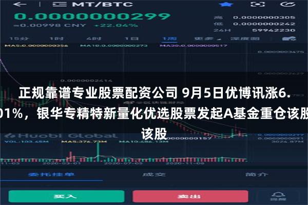 正规靠谱专业股票配资公司 9月5日优博讯涨6.01%，银华专精特新量化优选股票发起A基金重仓该股