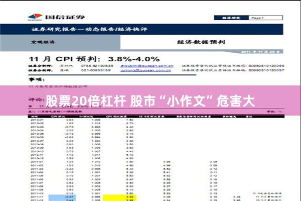 股票20倍杠杆 股市“小作文”危害大